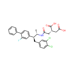 C[C@H](NC(=O)C[C@@H](CC(=O)O)C(=O)O)[C@@H](Cc1ccc(Cl)c(Cl)c1)c1ccc(-c2ccccc2)c(F)c1 ZINC000001542676