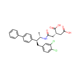 C[C@H](NC(=O)C[C@@H](CC(=O)O)C(=O)O)[C@@H](Cc1ccc(Cl)c(Cl)c1)c1ccc(-c2ccccc2)cc1 ZINC000026152770