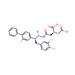 C[C@H](NC(=O)C[C@H](CC(=O)O)C(=O)O)[C@@H](Cc1ccc(Cl)c(Cl)c1)c1ccc(-c2ccccc2)c(F)c1 ZINC000026145475