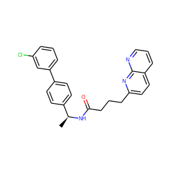 C[C@H](NC(=O)CCCc1ccc2cccnc2n1)c1ccc(-c2cccc(Cl)c2)cc1 ZINC000095574216