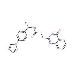 C[C@H](NC(=O)CCc1nc2ccccc2c(=O)[nH]1)c1ccc(-n2ccnc2)cc1 ZINC000007986186