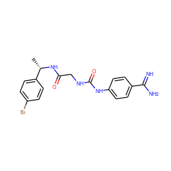 C[C@H](NC(=O)CNC(=O)Nc1ccc(C(=N)N)cc1)c1ccc(Br)cc1 ZINC000027193069