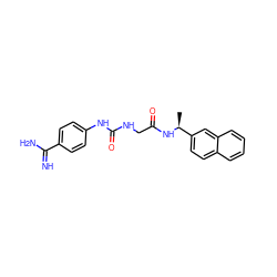 C[C@H](NC(=O)CNC(=O)Nc1ccc(C(=N)N)cc1)c1ccc2ccccc2c1 ZINC000001551307