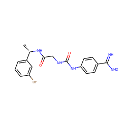 C[C@H](NC(=O)CNC(=O)Nc1ccc(C(=N)N)cc1)c1cccc(Br)c1 ZINC000013489408