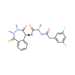 C[C@H](NC(=O)Cc1cc(F)cc(F)c1)C(=O)N[C@@H]1C(=O)N(C)N(C)C(=O)c2ccccc21 ZINC000027093414