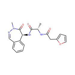 C[C@H](NC(=O)Cc1ccco1)C(=O)N[C@@H]1C(=O)N(C)N=Cc2ccccc21 ZINC000028899702