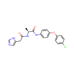 C[C@H](NC(=O)Cc1cnc[nH]1)C(=O)Nc1ccc(Oc2ccc(Cl)cc2)cc1 ZINC000084616358