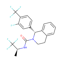 C[C@H](NC(=O)N1CCc2ccccc2[C@H]1c1ccc(C(F)(F)F)c(F)c1)C(F)(F)F ZINC000169311930