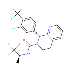 C[C@H](NC(=O)N1CCc2cccnc2[C@H]1c1ccc(C(F)(F)F)c(F)c1)C(F)(F)F ZINC000142822528