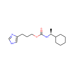 C[C@H](NC(=O)OCCCc1c[nH]cn1)C1CCCCC1 ZINC000013490996