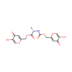 C[C@H](NC(=O)OCc1cc(=O)c(O)co1)C(=O)OCc1cc(=O)c(O)co1 ZINC000028759005