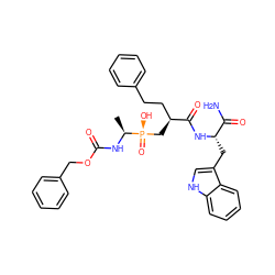 C[C@H](NC(=O)OCc1ccccc1)[P@](=O)(O)C[C@@H](CCc1ccccc1)C(=O)N[C@@H](Cc1c[nH]c2ccccc12)C(N)=O ZINC000026578986