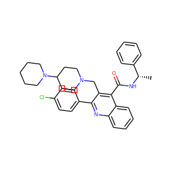 C[C@H](NC(=O)c1c(CN2CCC(N3CCCCC3)CC2)c(-c2ccc(Cl)cc2)nc2ccccc12)c1ccccc1 ZINC001772605631