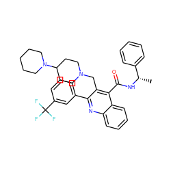 C[C@H](NC(=O)c1c(CN2CCC(N3CCCCC3)CC2)c(-c2cccc(C(F)(F)F)c2)nc2ccccc12)c1ccccc1 ZINC001503886526