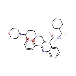 C[C@H](NC(=O)c1c(CN2CCC(N3CCOCC3)CC2)c(-c2ccccc2)nc2ccccc12)C1CCCCC1 ZINC000003934165