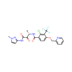 C[C@H](NC(=O)c1ccc(OCc2ccccn2)c(C(F)(F)F)c1Cl)C(=O)C(=O)Nc1ccn(C)n1 ZINC000064560857