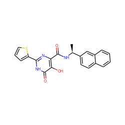 C[C@H](NC(=O)c1nc(-c2cccs2)[nH]c(=O)c1O)c1ccc2ccccc2c1 ZINC000028820255