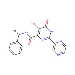 C[C@H](NC(=O)c1nc(-c2cnccn2)[nH]c(=O)c1O)c1ccccc1 ZINC000084708326