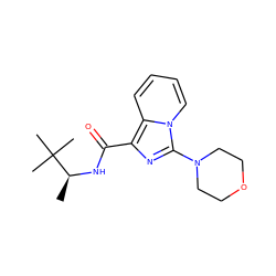 C[C@H](NC(=O)c1nc(N2CCOCC2)n2ccccc12)C(C)(C)C ZINC000068107032