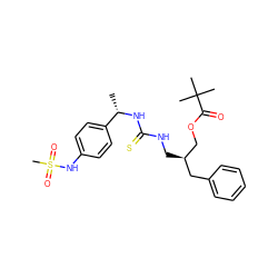 C[C@H](NC(=S)NC[C@@H](COC(=O)C(C)(C)C)Cc1ccccc1)c1ccc(NS(C)(=O)=O)cc1 ZINC000036436259