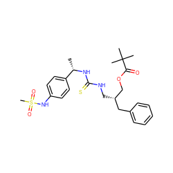 C[C@H](NC(=S)NC[C@H](COC(=O)C(C)(C)C)Cc1ccccc1)c1ccc(NS(C)(=O)=O)cc1 ZINC000036436257