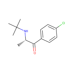 C[C@H](NC(C)(C)C)C(=O)c1ccc(Cl)cc1 ZINC000033647601