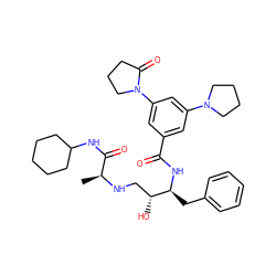 C[C@H](NC[C@@H](O)[C@H](Cc1ccccc1)NC(=O)c1cc(N2CCCC2)cc(N2CCCC2=O)c1)C(=O)NC1CCCCC1 ZINC000029128166