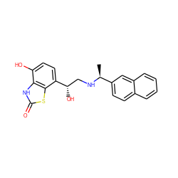 C[C@H](NC[C@H](O)c1ccc(O)c2[nH]c(=O)sc12)c1ccc2ccccc2c1 ZINC000058581995