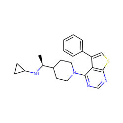 C[C@H](NC1CC1)C1CCN(c2ncnc3scc(-c4ccccc4)c23)CC1 ZINC000223013837