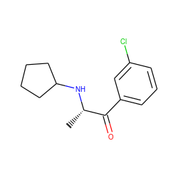 C[C@H](NC1CCCC1)C(=O)c1cccc(Cl)c1 ZINC000045245113