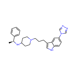 C[C@H](NC1CCN(CCCc2c[nH]c3ccc(-n4cnnc4)cc23)CC1)c1ccccc1 ZINC000027556885