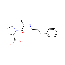 C[C@H](NCCCc1ccccc1)C(=O)N1CCC[C@H]1C(=O)O ZINC000013599908