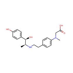 C[C@H](NCCc1ccc(N(C)CC(=O)O)cc1)[C@H](O)c1ccc(O)cc1 ZINC000011422465