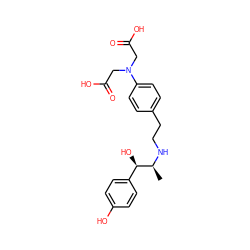 C[C@H](NCCc1ccc(N(CC(=O)O)CC(=O)O)cc1)[C@H](O)c1ccc(O)cc1 ZINC000011422485