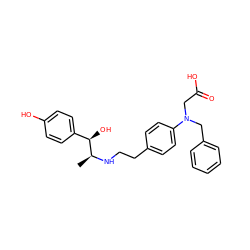 C[C@H](NCCc1ccc(N(CC(=O)O)Cc2ccccc2)cc1)[C@H](O)c1ccc(O)cc1 ZINC000013862638