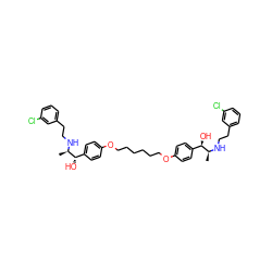 C[C@H](NCCc1cccc(Cl)c1)[C@H](O)c1ccc(OCCCCCCOc2ccc([C@H](O)[C@@H](C)NCCc3cccc(Cl)c3)cc2)cc1 ZINC000049917622