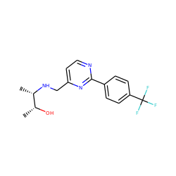 C[C@H](NCc1ccnc(-c2ccc(C(F)(F)F)cc2)n1)[C@@H](C)O ZINC000204422536