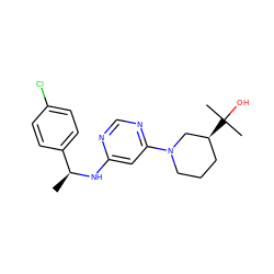 C[C@H](Nc1cc(N2CCC[C@H](C(C)(C)O)C2)ncn1)c1ccc(Cl)cc1 ZINC000082154233