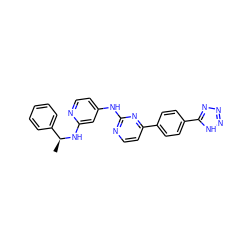 C[C@H](Nc1cc(Nc2nccc(-c3ccc(-c4nnn[nH]4)cc3)n2)ccn1)c1ccccc1 ZINC000029126482