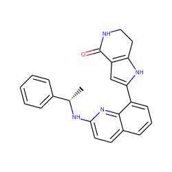 C[C@H](Nc1ccc2cccc(-c3cc4c([nH]3)CCNC4=O)c2n1)c1ccccc1 ZINC000222401108