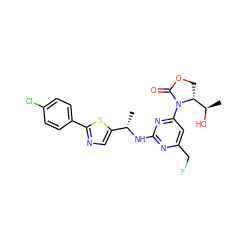 C[C@H](Nc1nc(CF)cc(N2C(=O)OC[C@@H]2[C@@H](C)O)n1)c1cnc(-c2ccc(Cl)cc2)s1 ZINC000217348991