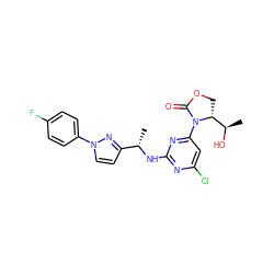 C[C@H](Nc1nc(Cl)cc(N2C(=O)OC[C@@H]2[C@@H](C)O)n1)c1ccn(-c2ccc(F)cc2)n1 ZINC001772654424