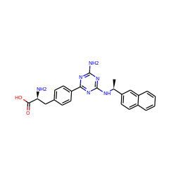 C[C@H](Nc1nc(N)nc(-c2ccc(C[C@H](N)C(=O)O)cc2)n1)c1ccc2ccccc2c1 ZINC000045252934