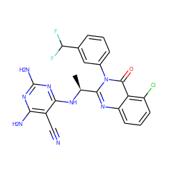 C[C@H](Nc1nc(N)nc(N)c1C#N)c1nc2cccc(Cl)c2c(=O)n1-c1cccc(C(F)F)c1 ZINC000219303289