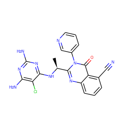 C[C@H](Nc1nc(N)nc(N)c1Cl)c1nc2cccc(C#N)c2c(=O)n1-c1cccnc1 ZINC000220863367