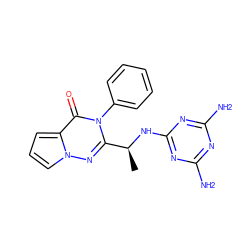 C[C@H](Nc1nc(N)nc(N)n1)c1nn2cccc2c(=O)n1-c1ccccc1 ZINC000205606487