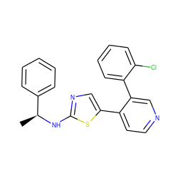 C[C@H](Nc1ncc(-c2ccncc2-c2ccccc2Cl)s1)c1ccccc1 ZINC000473114426