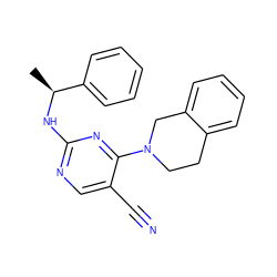 C[C@H](Nc1ncc(C#N)c(N2CCc3ccccc3C2)n1)c1ccccc1 ZINC000040404440