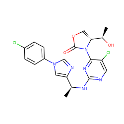 C[C@H](Nc1ncc(Cl)c(N2C(=O)OC[C@@H]2[C@@H](C)O)n1)c1cn(-c2ccc(Cl)cc2)cn1 ZINC000221675822