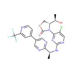 C[C@H](Nc1ncc(Cl)c(N2C(=O)OC[C@@H]2[C@@H](C)O)n1)c1ncc(-c2ccnc(C(F)(F)F)c2)cn1 ZINC000221918783